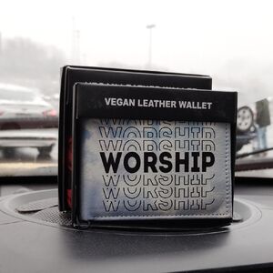 Vegan Leather Wallet with Worship Design